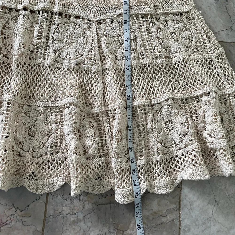 Beautiful Crochet A-Line Skirt in Cream Size S Great Condition - Picture 6 of 7